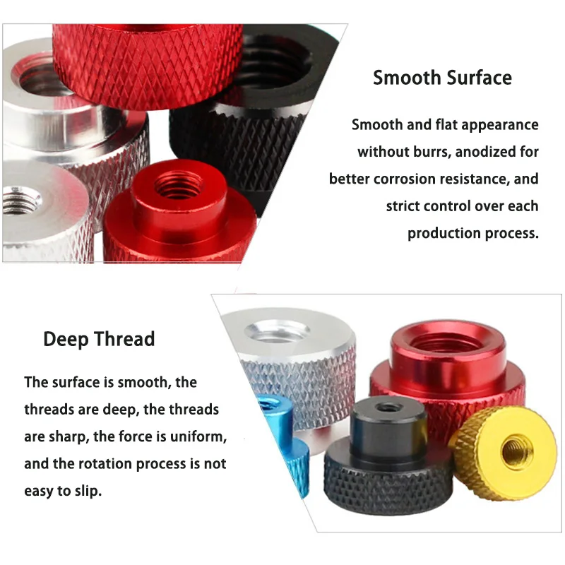 Aluminum Alloy Knurled Step Thumb Nuts Through Hole Hand Tighten Nuts for Stand Fixing Fasteners M2 M2.5 M3 M4 M5 M6 M8 M10
Aluminum Alloy Knurled Step Thumb Nuts Through Hole Hand Tighten Nuts for Stand Fixing Fasteners M2 M2.5 M3 M4 M5 M6 M8 M10