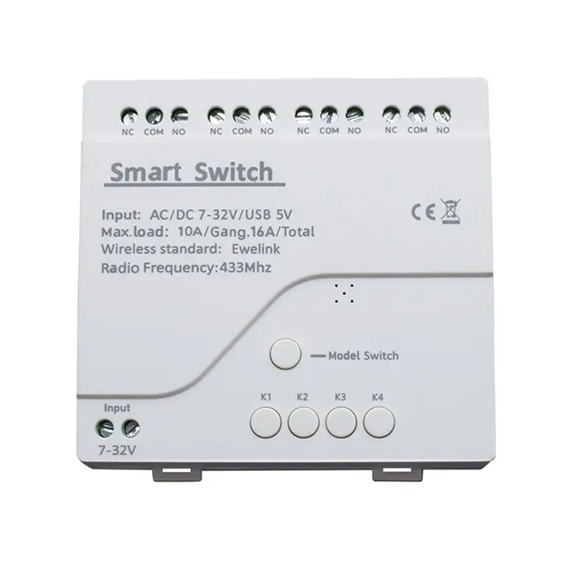 New Design~ 4CH Wifi Switch Ewelink Wifi Smart Switch Inching Self-Locking RF433 4 Way Relay 4CH EWELINK WIFI Smart Switch Relay
New Design~ 4CH Wifi Switch Ewelink Wifi Smart Switch Inching Self-Locking RF433 4 Way Relay 4CH EWELINK WIFI Smart Switch Relay