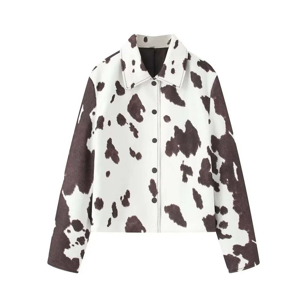 Autumn new women's clothing French fashion niche casual versatile animal print jacket jacket
Autumn new women's clothing French fashion niche casual versatile animal print jacket jacket