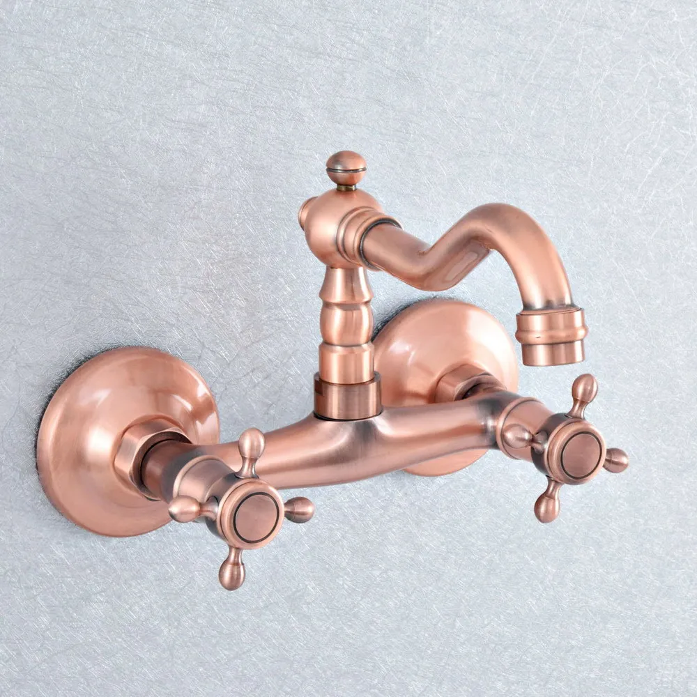 Antique Red Copper Wall Mounted Dual Handle Bathroom Kitchen Sink Faucet 360 Rotate Swivel Basin Mixer Tap Lsf867
Antique Red Copper Wall Mounted Dual Handle Bathroom Kitchen Sink Faucet 360 Rotate Swivel Basin Mixer Tap Lsf867