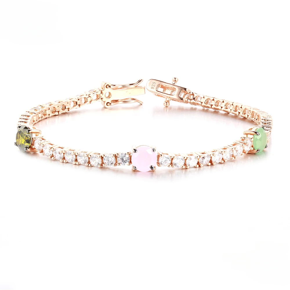 TKJ Fashion Rose Gold Plated 925 Sterling Silver Round Zircon Tennis Bracelet for Women Bracelet Wedding Party Jewelry Gift
TKJ Fashion Rose Gold Plated 925 Sterling Silver Round Zircon Tennis Bracelet for Women Bracelet Wedding Party Jewelry Gift