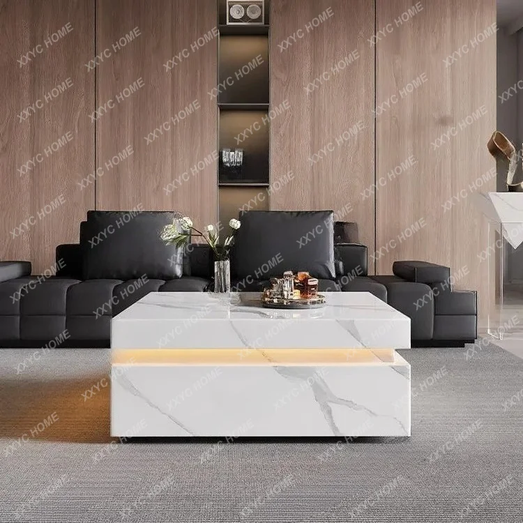 Smart square coffee table with lamp Modern simple light luxury coffee table marble
Smart square coffee table with lamp Modern simple light luxury coffee table marble