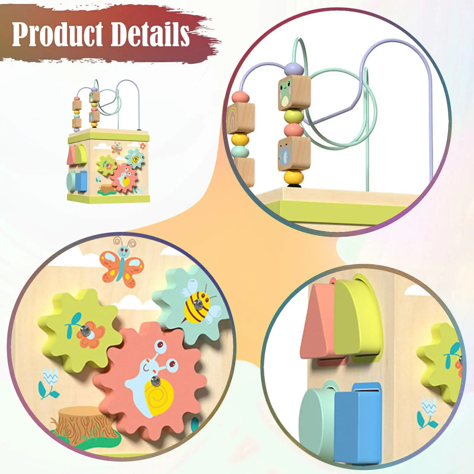 Wooden Activity Cube Multi Functional Shape Matching Learning Shape Recognition, Educational, Developmental Toy Learning Toy
Wooden Activity Cube Multi Functional Shape Matching Learning Shape Recognition, Educational, Developmental Toy Learning Toy