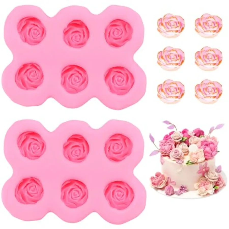 2 Pcs Rose Silicone Fondant Molds 6 Cavity Flower Cake Resin Mold Candy Chocolate Ice Cube Fondant Molds Kitchen Baking Tools f
2 Pcs Rose Silicone Fondant Molds 6 Cavity Flower Cake Resin Mold Candy Chocolate Ice Cube Fondant Molds Kitchen Baking Tools f