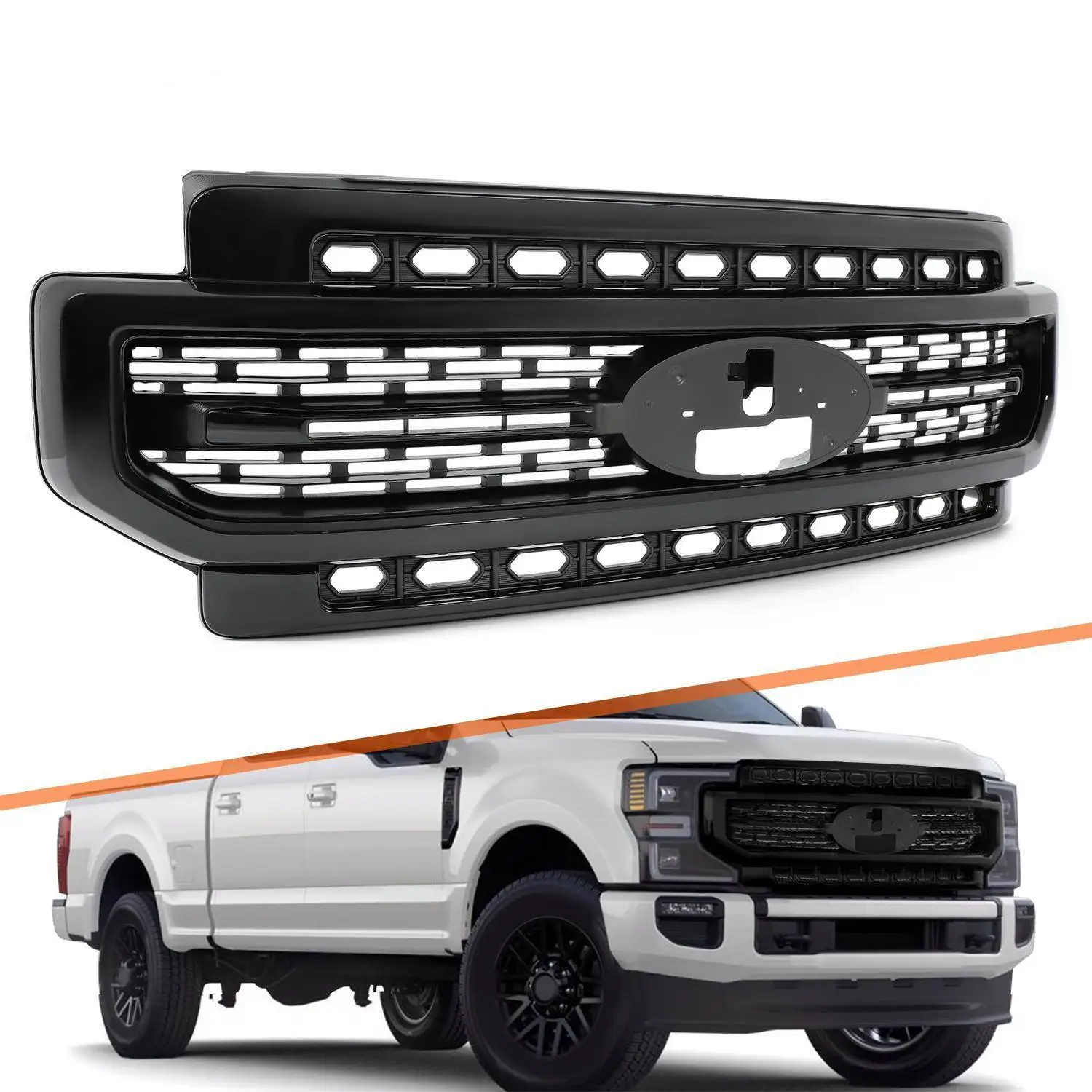 Front Upper Bumper Grille Glossy Black For 2020-2023 Ford F-250 F-350 Super Duty
Front Upper Bumper Grille Glossy Black For 2020-2023 Ford F-250 F-350 Super Duty