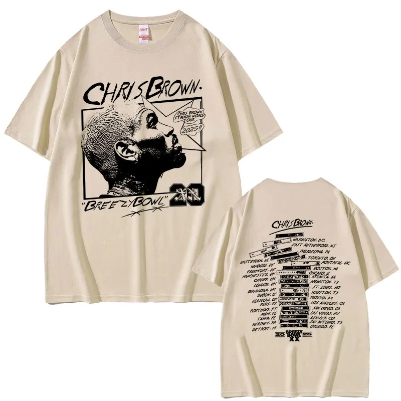 Rapper Chris Brown Breezy Bowl XX Tour 2025 T Shirt Men Women Hip Hop Pop Music T-shirts Men's Fashion Vintage Oversized T Shirt
Rapper Chris Brown Breezy Bowl XX Tour 2025 T Shirt Men Women Hip Hop Pop Music T-shirts Men's Fashion Vintage Oversized T Shirt