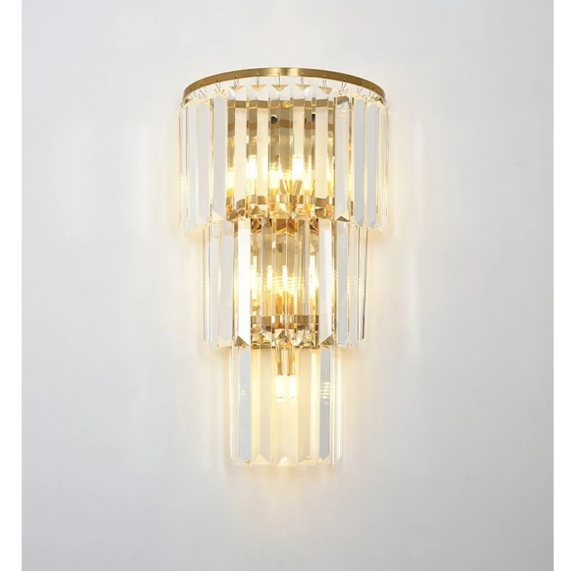 Duplex building light luxury crystal wall lamp villa living room background wall hotel lobby foyer stairs aisle decoration
Duplex building light luxury crystal wall lamp villa living room background wall hotel lobby foyer stairs aisle decoration