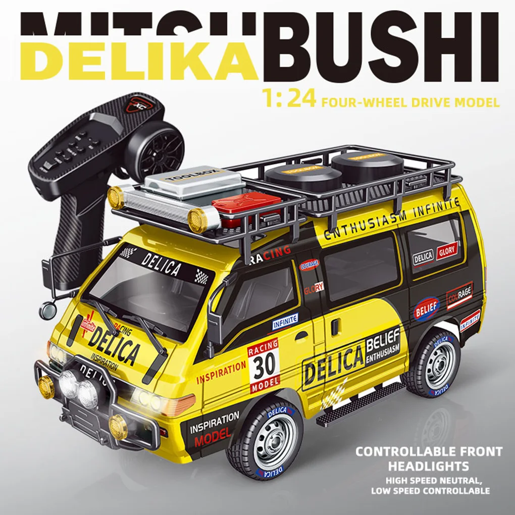 2WD Delica Механический RC Внедорожный автомобиль с дистанционным управлением 1/24 4WD Внедорожник с управляемыми фарами переключения передач Модель Minibus
2WD Delica Механический RC Внедорожный автомобиль с дистанционным управлением 1/24 4WD Внедорожник с управляемыми фарами переключения передач Модель Minibus