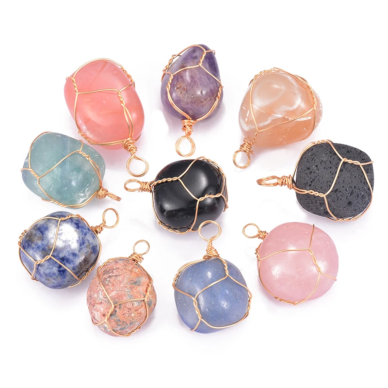 Natural Stone Pendant Jewelry Gold Plate Wire Wrap Gem Stone Pink Quartz Purple Onyx Crystal Irregular Charm for DIY Jewelry
Natural Stone Pendant Jewelry Gold Plate Wire Wrap Gem Stone Pink Quartz Purple Onyx Crystal Irregular Charm for DIY Jewelry