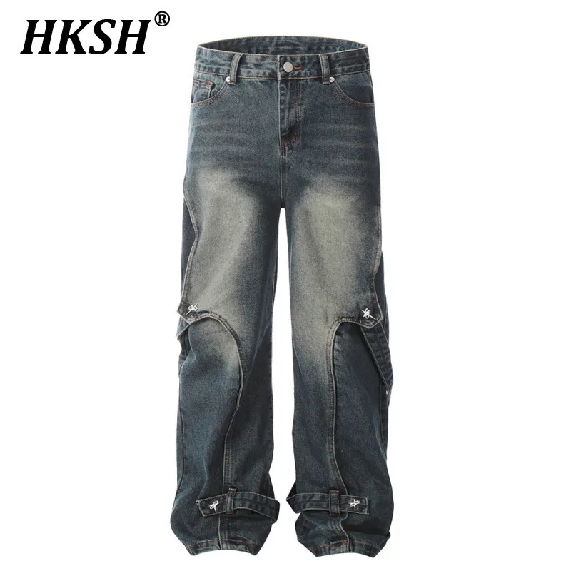 HKSH Man Trend Spliced Denim Pants Safari Style Personalized Metal Buckle Decoration Straps Loose Straight Jeans Punk Ins HK4772
HKSH Man Trend Spliced Denim Pants Safari Style Personalized Metal Buckle Decoration Straps Loose Straight Jeans Punk Ins HK4772