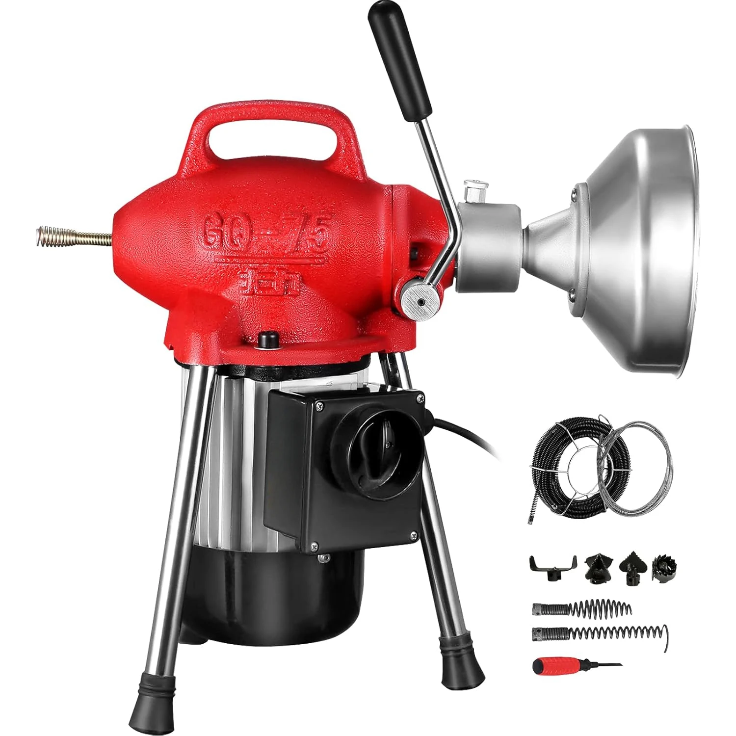 Mophorn Drain Cleaner Machine, 500W 3 Cables, Electric Drain Auger for 3/4" to 4" Pipes, Power Spin with Autofeed Function
Mophorn Drain Cleaner Machine, 500W 3 Cables, Electric Drain Auger for 3/4" to 4" Pipes, Power Spin with Autofeed Function