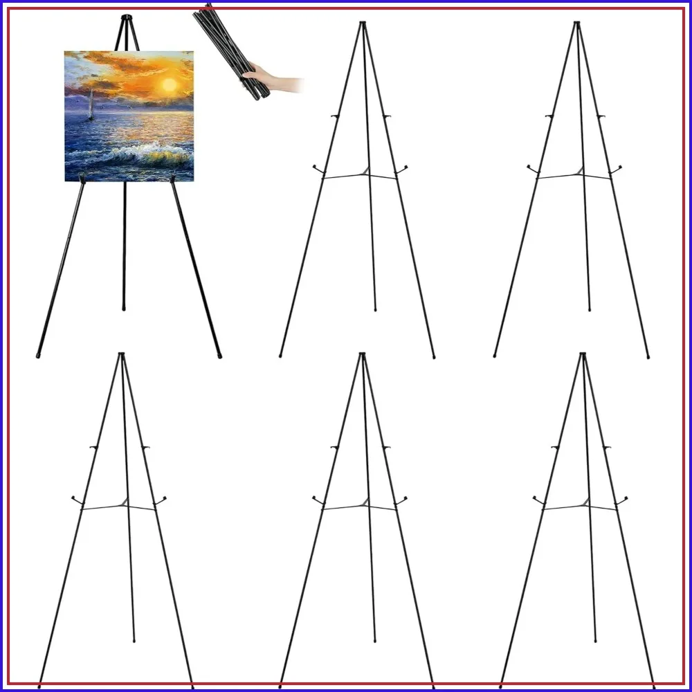 63" Adjustable Floor Easel Stand for Display Painting Arts, with Portable Bag, Holds 5 LBS (Black, 6-Pack)
63" Adjustable Floor Easel Stand for Display Painting Arts, with Portable Bag, Holds 5 LBS (Black, 6-Pack)