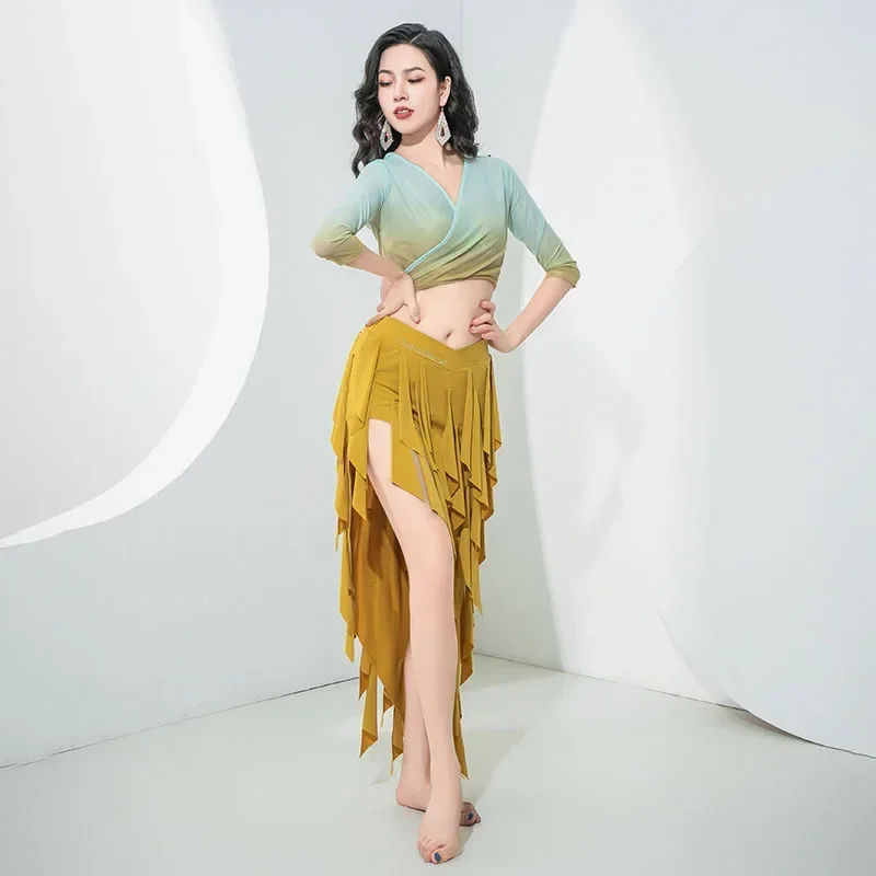 Ladies Belly Dance Costume Mesh Half Long Sleeves Top and Long Skirt Club Stage Wear Belly dance Practise Clothes New Arrival
Ladies Belly Dance Costume Mesh Half Long Sleeves Top and Long Skirt Club Stage Wear Belly dance Practise Clothes New Arrival