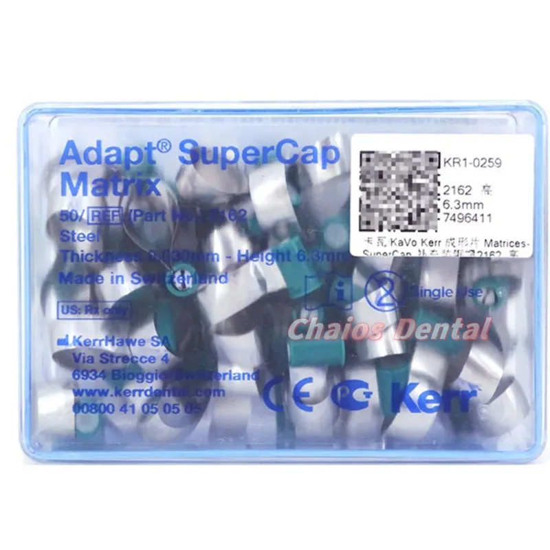 50Pcs/Box Kerr Adapt Supercap Metal Matrice Bands Dental Transparent Forming Sheet Orthodontic Sectional Contoured Automatrix
50Pcs/Box Kerr Adapt Supercap Metal Matrice Bands Dental Transparent Forming Sheet Orthodontic Sectional Contoured Automatrix