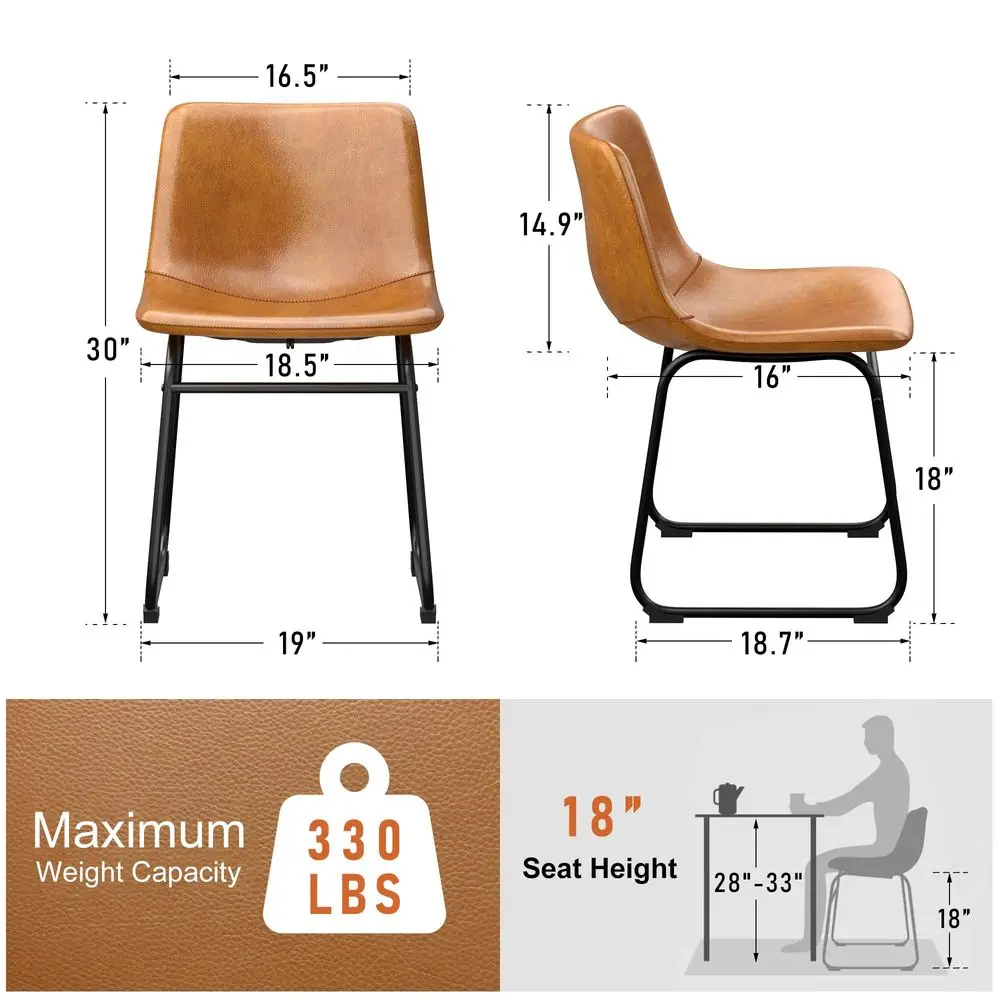 Chairs Set of 2, PU Leather Armless Dinner Chairs with Backrest, 18 Modern Kitchen Dining Room Chair with Metal Legs for Home B
Chairs Set of 2, PU Leather Armless Dinner Chairs with Backrest, 18 Modern Kitchen Dining Room Chair with Metal Legs for Home B