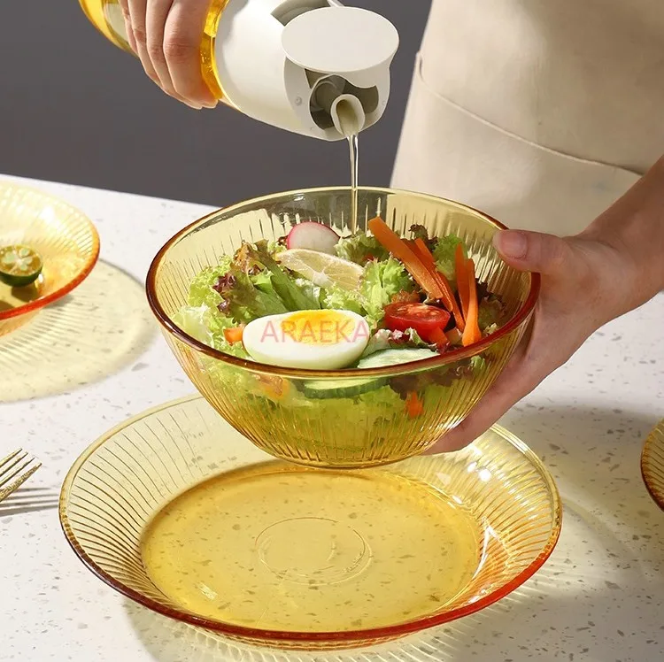 Glass cutlery set rice bowls, noodle bowls, soup bowls, salad bowls, amber glass bowls, heat-resistant dishes, household
Glass cutlery set rice bowls, noodle bowls, soup bowls, salad bowls, amber glass bowls, heat-resistant dishes, household