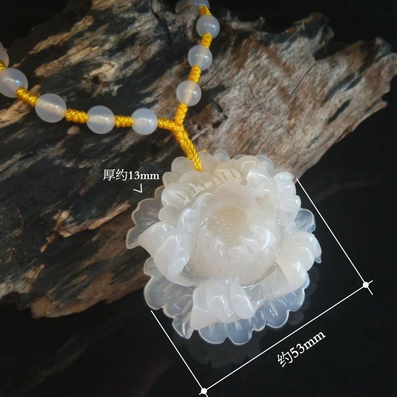 Natural White Huang Long Jade Pendant Amulet Jadeite Hand Carved Peony Flower Beads Necklace With Certificate
Natural White Huang Long Jade Pendant Amulet Jadeite Hand Carved Peony Flower Beads Necklace With Certificate