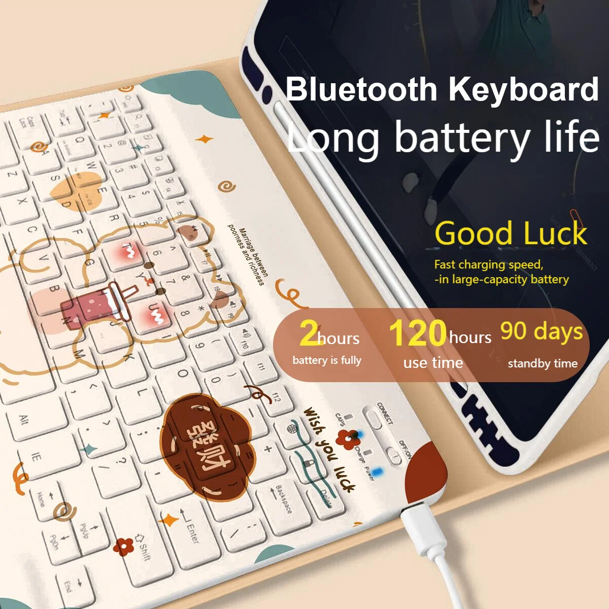Беспроводная Bluetooth-клавиатура, ножницы, шоколадная немая ось, тонкая клавиатура, милый мультяшный дизайн с животными, перезаряжаемая клавиатура для ПК типа C
Беспроводная Bluetooth-клавиатура, ножницы, шоколадная немая ось, тонкая клавиатура, милый мультяшный дизайн с животными, перезаряжаемая клавиатура для ПК типа C