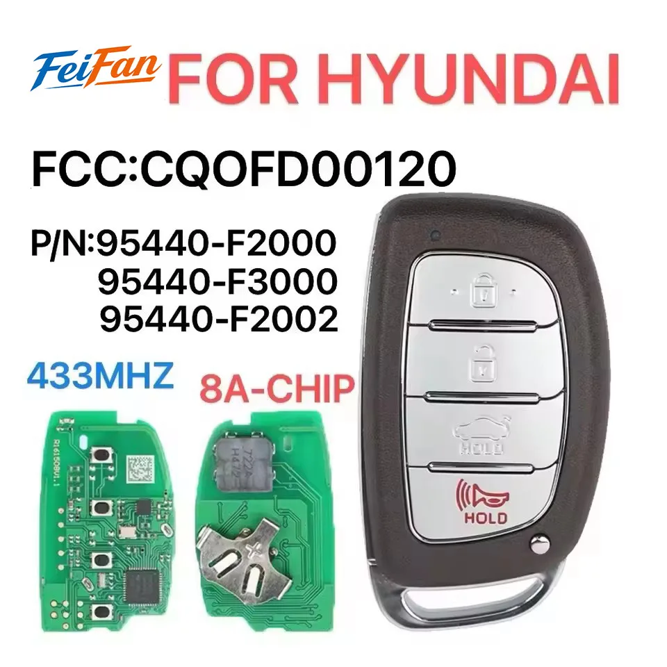 FeiFan For Hyundai Elantra 2016-2019 95440-F2000/F3000, 2019-2020 95440-F2002,FCC:CQOFD00120 433MHZ ID:8A-CHIP
FeiFan For Hyundai Elantra 2016-2019 95440-F2000/F3000, 2019-2020 95440-F2002,FCC:CQOFD00120 433MHZ ID:8A-CHIP