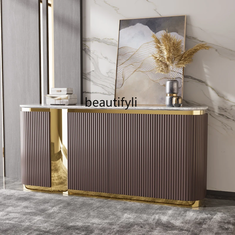Italian light luxury dining side cabinet Hong Kong style simple post-modern wine cabinet metal locker
Italian light luxury dining side cabinet Hong Kong style simple post-modern wine cabinet metal locker