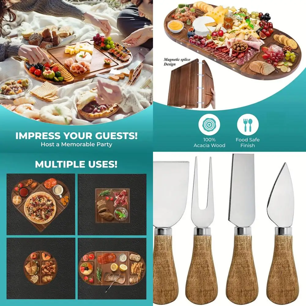 Большой набор досок для мясных изделий с 5 сырными ножами, магнитные доски для сыра на 3 части, доски для выпаса из дерева акации для свадебного душа,
Большой набор досок для мясных изделий с 5 сырными ножами, магнитные доски для сыра на 3 части, доски для выпаса из дерева акации для свадебного душа,
