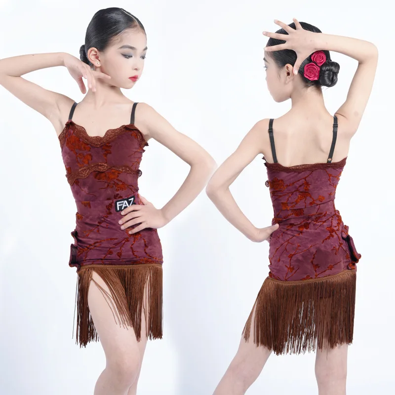 Customized Latin Dance Suit Practice Dress Girls' Professional Competition Performance Dress Printed Top+Coffee Fringe Split Set
Customized Latin Dance Suit Practice Dress Girls' Professional Competition Performance Dress Printed Top+Coffee Fringe Split Set