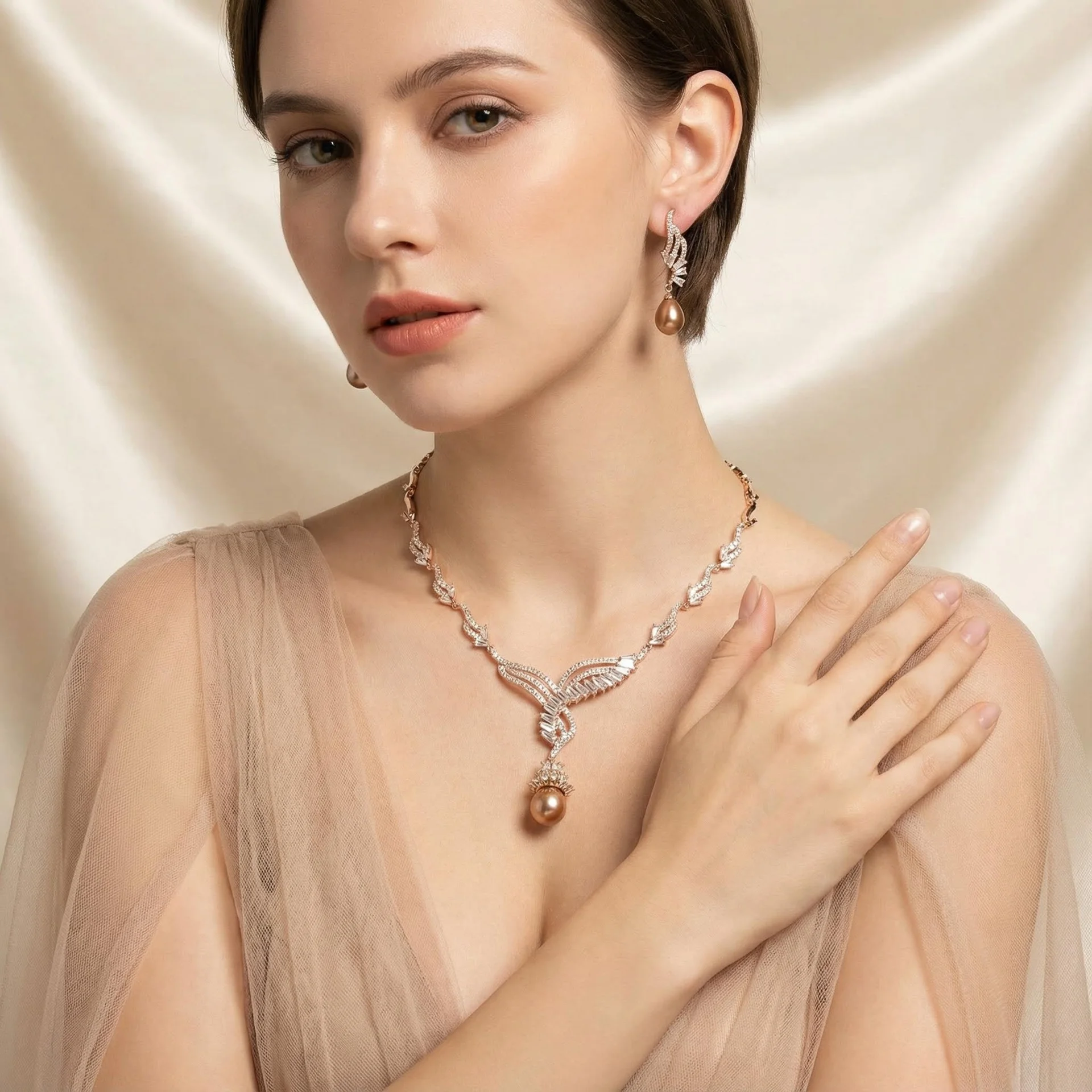 Trendy Retro Pearl Jewelry Set, Necklace & Earrings with Angel Wing Pendant, Rhinestone Inlaid Casual Accessories for Women
Trendy Retro Pearl Jewelry Set, Necklace & Earrings with Angel Wing Pendant, Rhinestone Inlaid Casual Accessories for Women