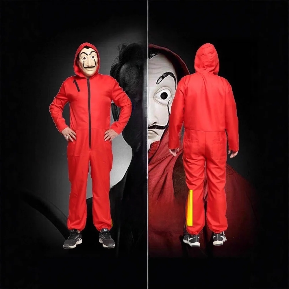 Red Jumpsuit Clown Mask Halloween Costume Adult Size Paper Sand House Cosplay Suit for Men And Women Student Work Uniform
Red Jumpsuit Clown Mask Halloween Costume Adult Size Paper Sand House Cosplay Suit for Men And Women Student Work Uniform