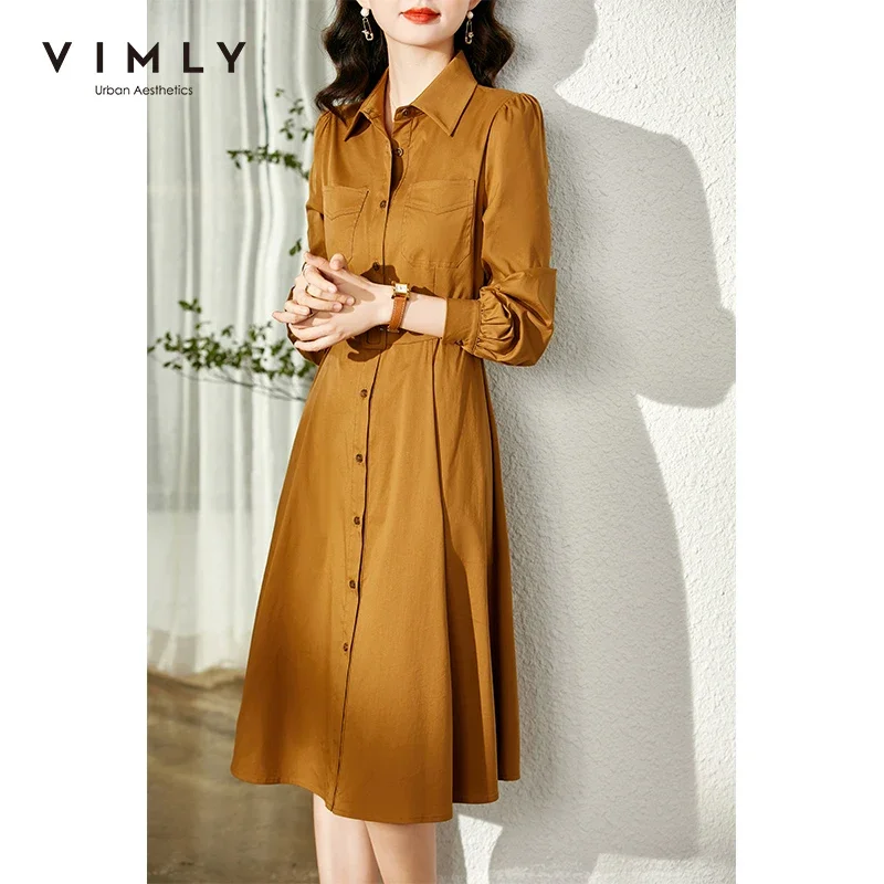 VIMLY Long Sleeve Shirt Dress for Women 2022 Elegant Vintage Dresses Office Lady A Line Midi Dress Female Vestidos V1036
VIMLY Long Sleeve Shirt Dress for Women 2022 Elegant Vintage Dresses Office Lady A Line Midi Dress Female Vestidos V1036