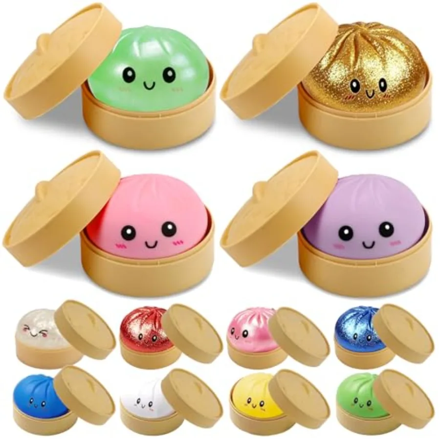 4 Pack Dumpling Squishies, Colorful Dumplings Stress Balls Fidget with Mystery Box Easter Basket Stuffers Stocking Stuffers wit
4 Pack Dumpling Squishies, Colorful Dumplings Stress Balls Fidget with Mystery Box Easter Basket Stuffers Stocking Stuffers wit