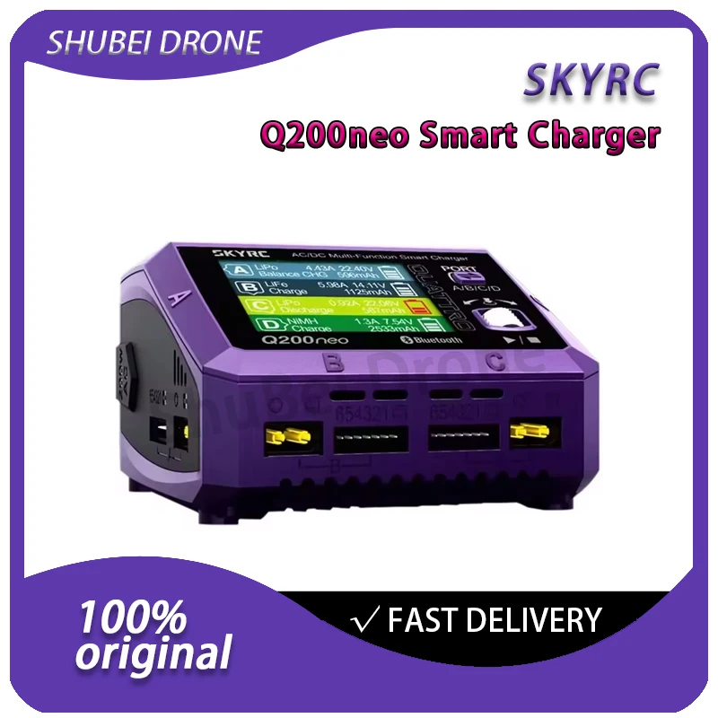 Зарядное устройство SkyRC Q200neo Smart Charger, четырехканальное, 200 Вт AC/400 Вт DC, с функцией балансировки и разрядки для аккумуляторов LiPo, LiFe, LiHV 1-6S, с цветным ЖК-дисплеем
Зарядное устройство SkyRC Q200neo Smart Charger, четырехканальное, 200 Вт AC/400 Вт DC, с функцией балансировки и разрядки для аккумуляторов LiPo, LiFe, LiHV 1-6S, с цветным ЖК-дисплеем