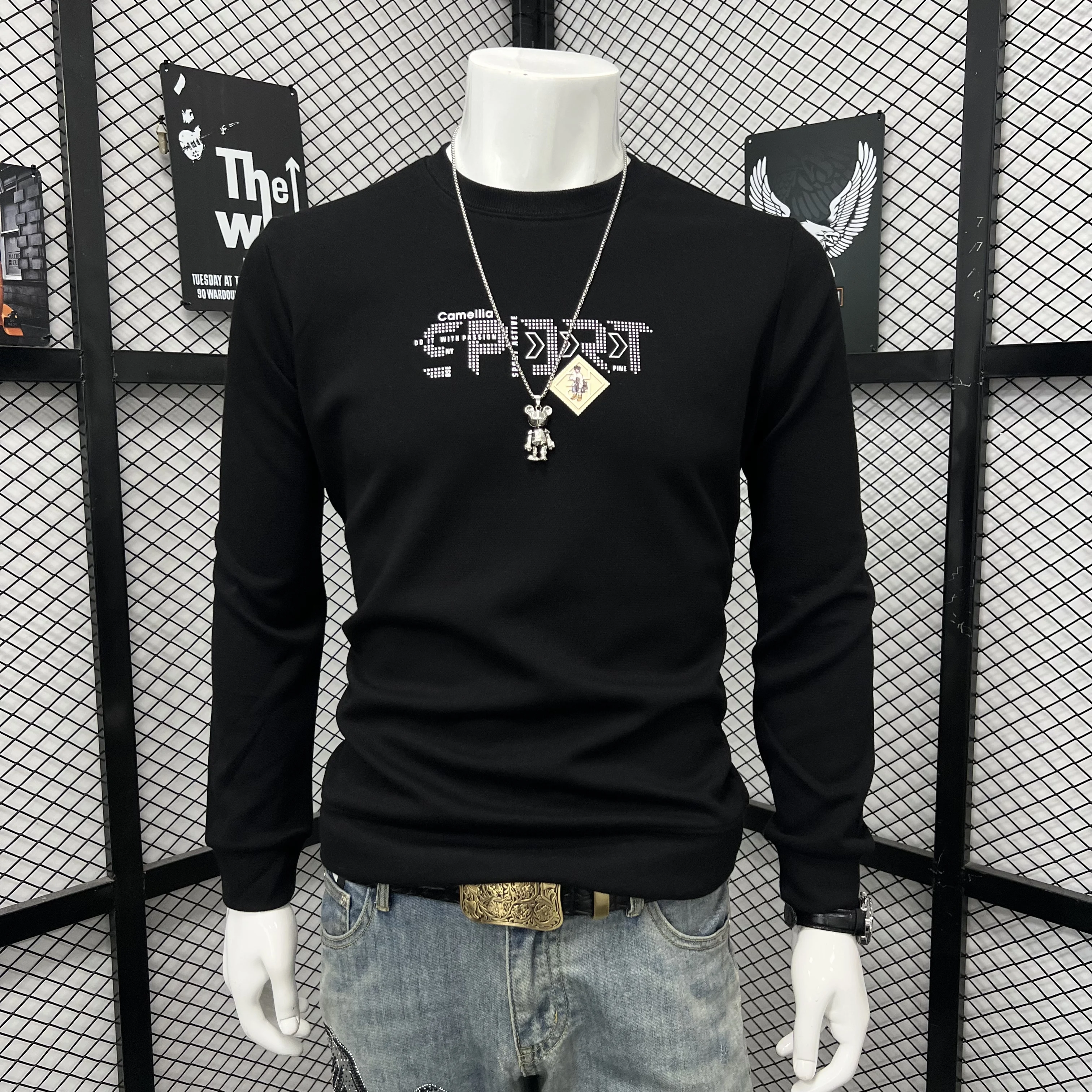 Мужская толстовка, модная универсальная футболка с длинным рукавом, новая осенне-зимняя индивидуальная толстовка с буквенным принтом, пуловер с круглым вырезом, футболка, одежда
Мужская толстовка, модная универсальная футболка с длинным рукавом, новая осенне-зимняя индивидуальная толстовка с буквенным принтом, пуловер с круглым вырезом, футболка, одежда