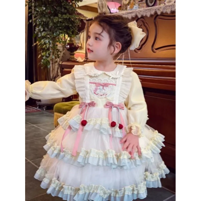 Girls' spring and autumn new Lolita fluffy bow princess dress
Girls' spring and autumn new Lolita fluffy bow princess dress