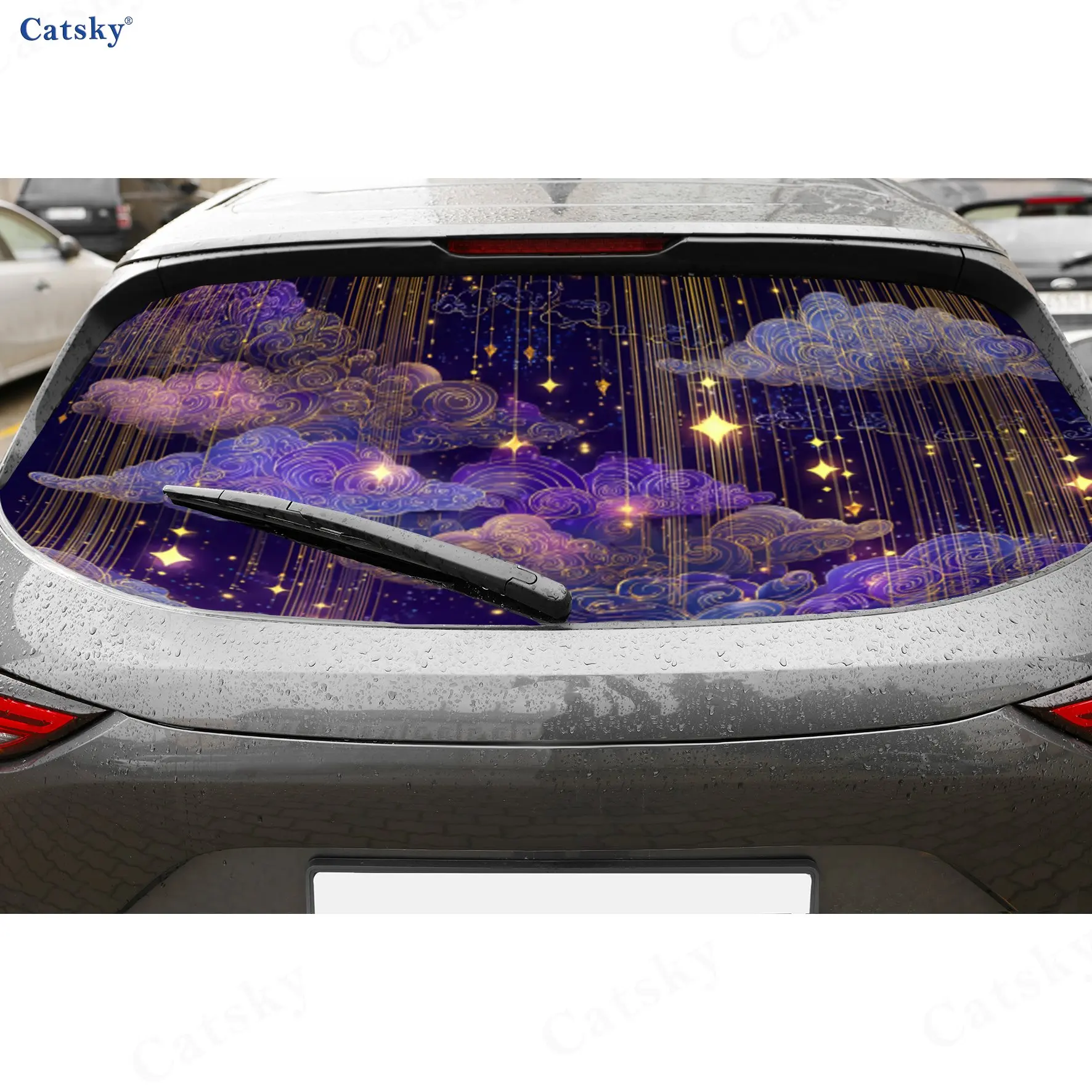 Gilded Cloud Raindrop PVC Perforated Car Vinyl Wraps, Durable Car Rear Windshield Sticker, Waterproof Car Rear Window Decal
Gilded Cloud Raindrop PVC Perforated Car Vinyl Wraps, Durable Car Rear Windshield Sticker, Waterproof Car Rear Window Decal