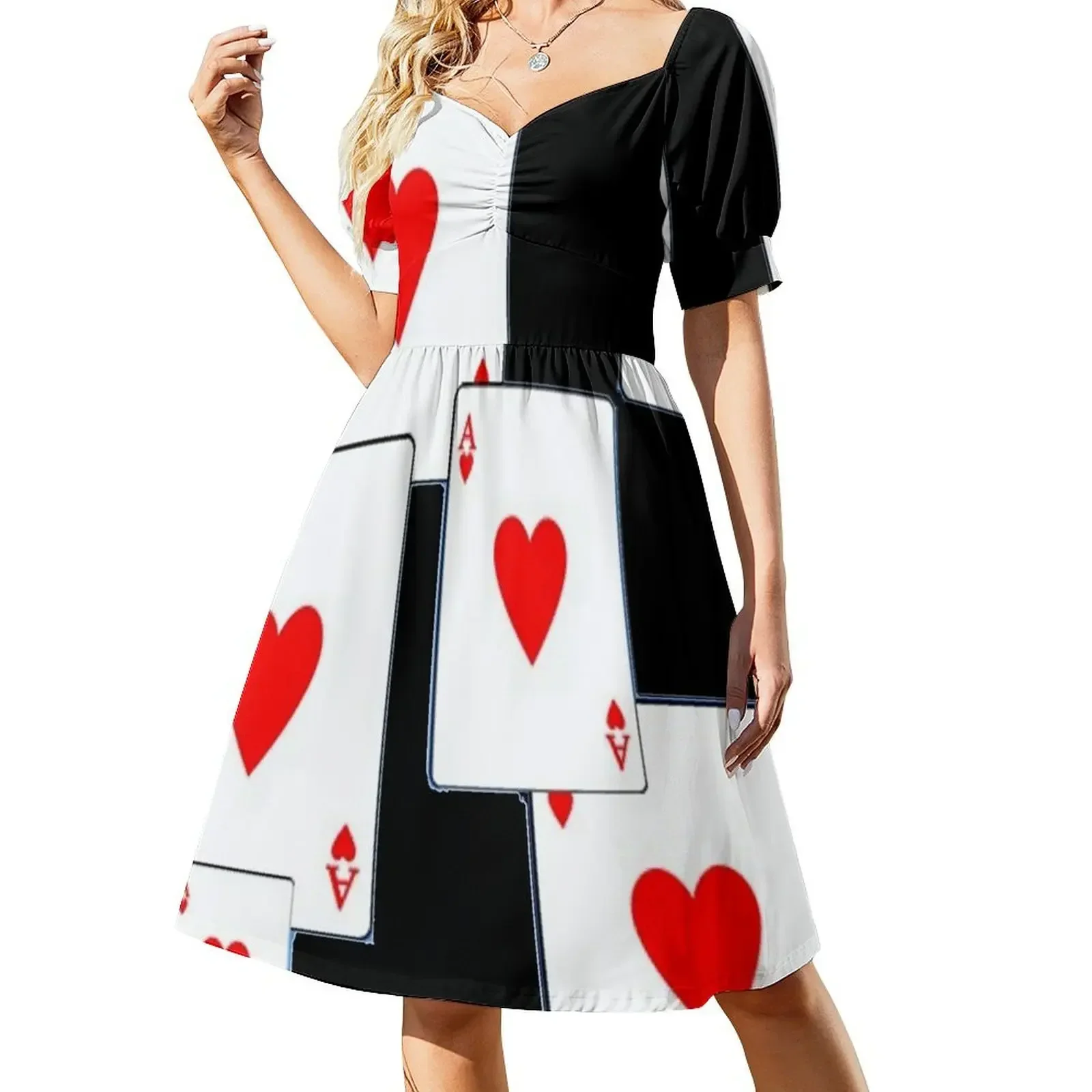RED HEARTS ACES PLAYING CARDS ON BLACK COLOR Short-Sleeved Dress Evening gown sexy dress for women summer dress for women 2025
RED HEARTS ACES PLAYING CARDS ON BLACK COLOR Short-Sleeved Dress Evening gown sexy dress for women summer dress for women 2025