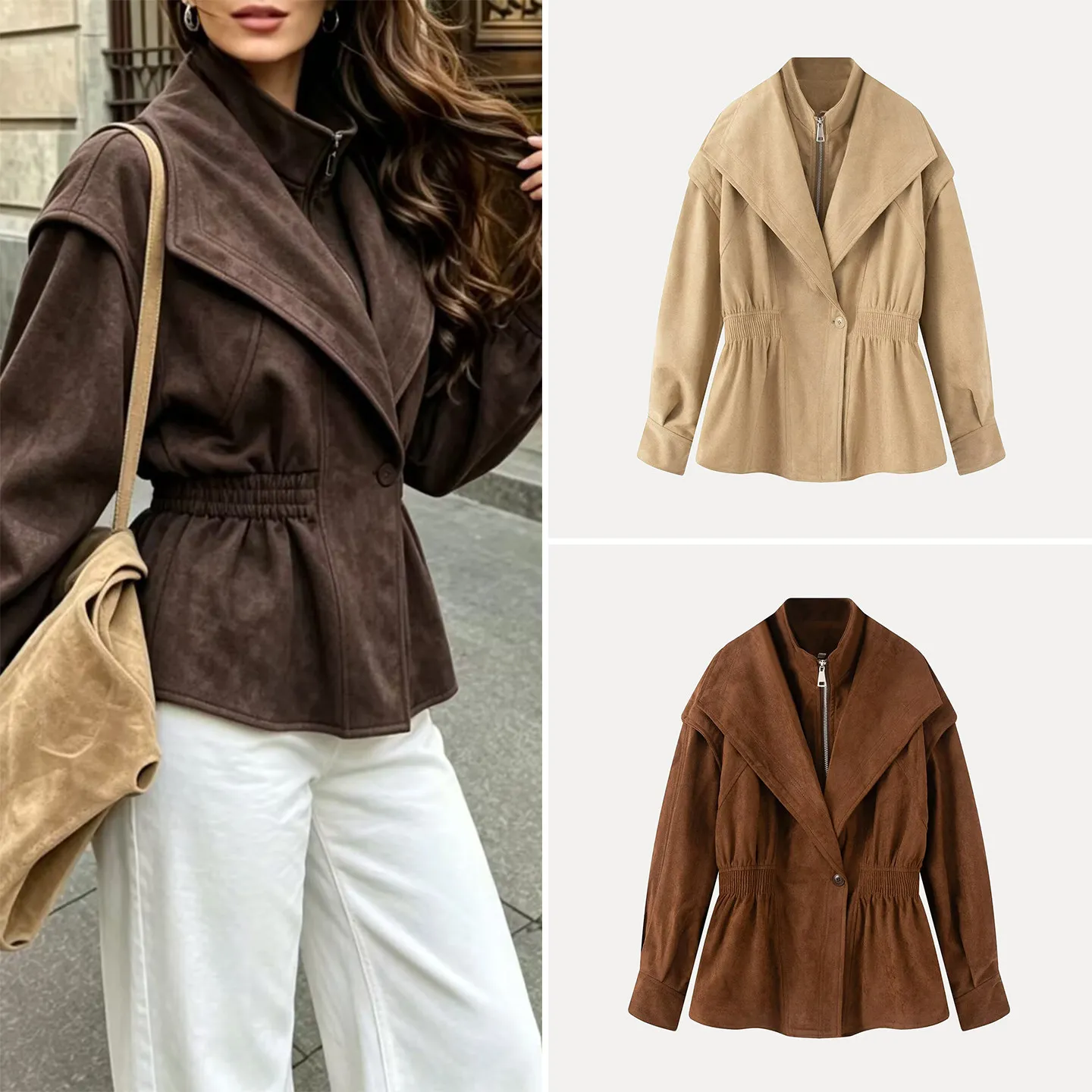 American Style Long Sleeve Slimming Waistcoat Fake Two-Piece Outerwear for Women Casual Style Standard Fit ZADATA Brand
American Style Long Sleeve Slimming Waistcoat Fake Two-Piece Outerwear for Women Casual Style Standard Fit ZADATA Brand