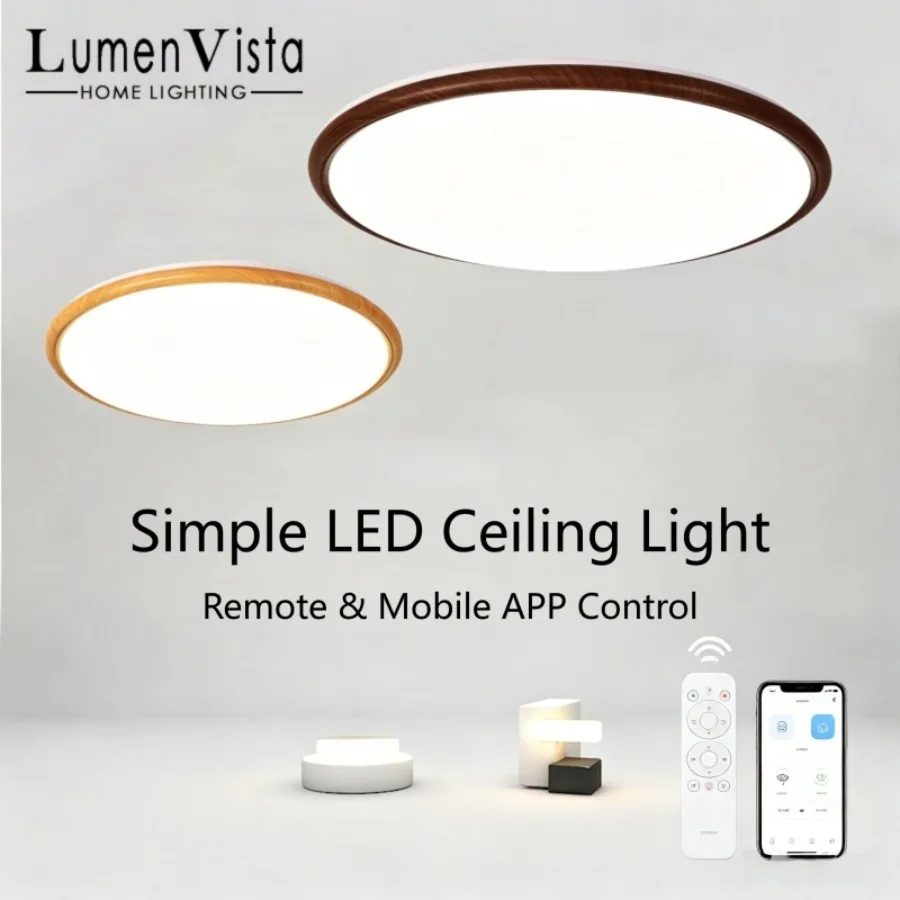Walnut Wood Smart LED Ceiling Light 3 Color Dimmable Remote Control APP Control Bedroom Living Room Flush Mount Ceiling Lamp
Walnut Wood Smart LED Ceiling Light 3 Color Dimmable Remote Control APP Control Bedroom Living Room Flush Mount Ceiling Lamp