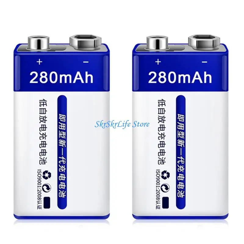 E65E 9V NiMH Rechargeable Battery 280mAh with Storage Case for Long Power in Wireless Microphones and Smokes Alarms
E65E 9V NiMH Rechargeable Battery 280mAh with Storage Case for Long Power in Wireless Microphones and Smokes Alarms