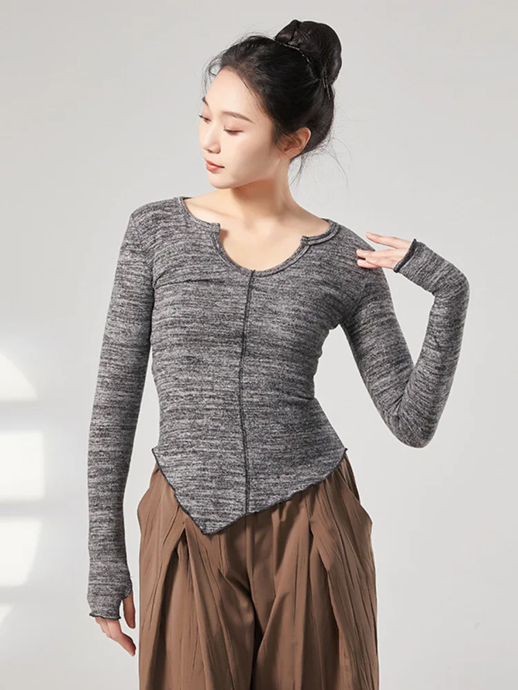 Dance Competitions Modern Slim Fit Knitted Refers to A Long Sleeved Top Autumn and Winter Wotraining Chinese Dance Costume
Dance Competitions Modern Slim Fit Knitted Refers to A Long Sleeved Top Autumn and Winter Wotraining Chinese Dance Costume
