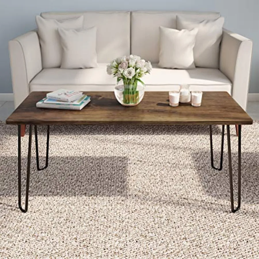 Coffee Table with Hairpin Legs - Modern Industrial Style Home Decor - Woodgrain-Look and Steel Accent Living Room Furniture Bro
Coffee Table with Hairpin Legs - Modern Industrial Style Home Decor - Woodgrain-Look and Steel Accent Living Room Furniture Bro