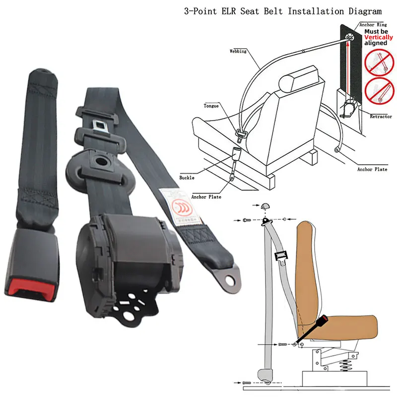 Grey Car Seat Belt 3 Points Adjustable Lap Belt Retractable Safety Strap Set Auto Safety Belts Emergency Lock with Alarm Sensor
Grey Car Seat Belt 3 Points Adjustable Lap Belt Retractable Safety Strap Set Auto Safety Belts Emergency Lock with Alarm Sensor