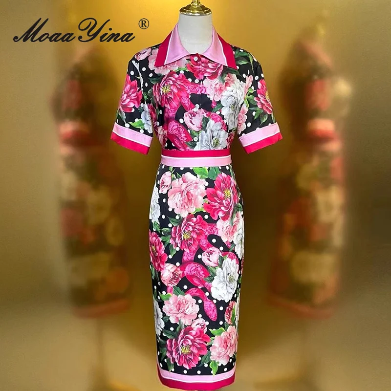 MoaaYina Spring Summer Women's Suit Turn-Down Collar Single-Breasted Tops+Slim-Fit Hip Wrap Half skirt Silk Print 2 Piece Set
MoaaYina Spring Summer Women's Suit Turn-Down Collar Single-Breasted Tops+Slim-Fit Hip Wrap Half skirt Silk Print 2 Piece Set 