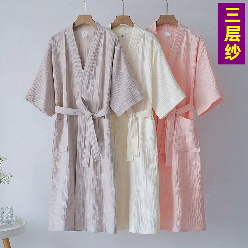 Spring and summer Japanese-style pure cotton three-layer yarn bathrobe, yukata, four seasons Class A loungewear, water-absorbing
Spring and summer Japanese-style pure cotton three-layer yarn bathrobe, yukata, four seasons Class A loungewear, water-absorbing