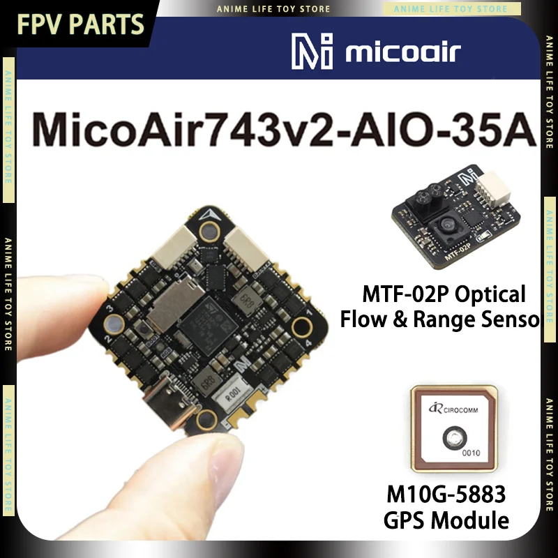 Micoair H743V2 AIO 35A 2-6S FPV FC 4-в-1 ESC для 2-4 дюймовых дронов с поддержкой MTF-02P, M10G-5883 Dual IMU, совместим с Ardupilot, Betaflight, PX4, INAV
Micoair H743V2 AIO 35A 2-6S FPV FC 4-в-1 ESC для 2-4 дюймовых дронов с поддержкой MTF-02P, M10G-5883 Dual IMU, совместим с Ardupilot, Betaflight, PX4, INAV