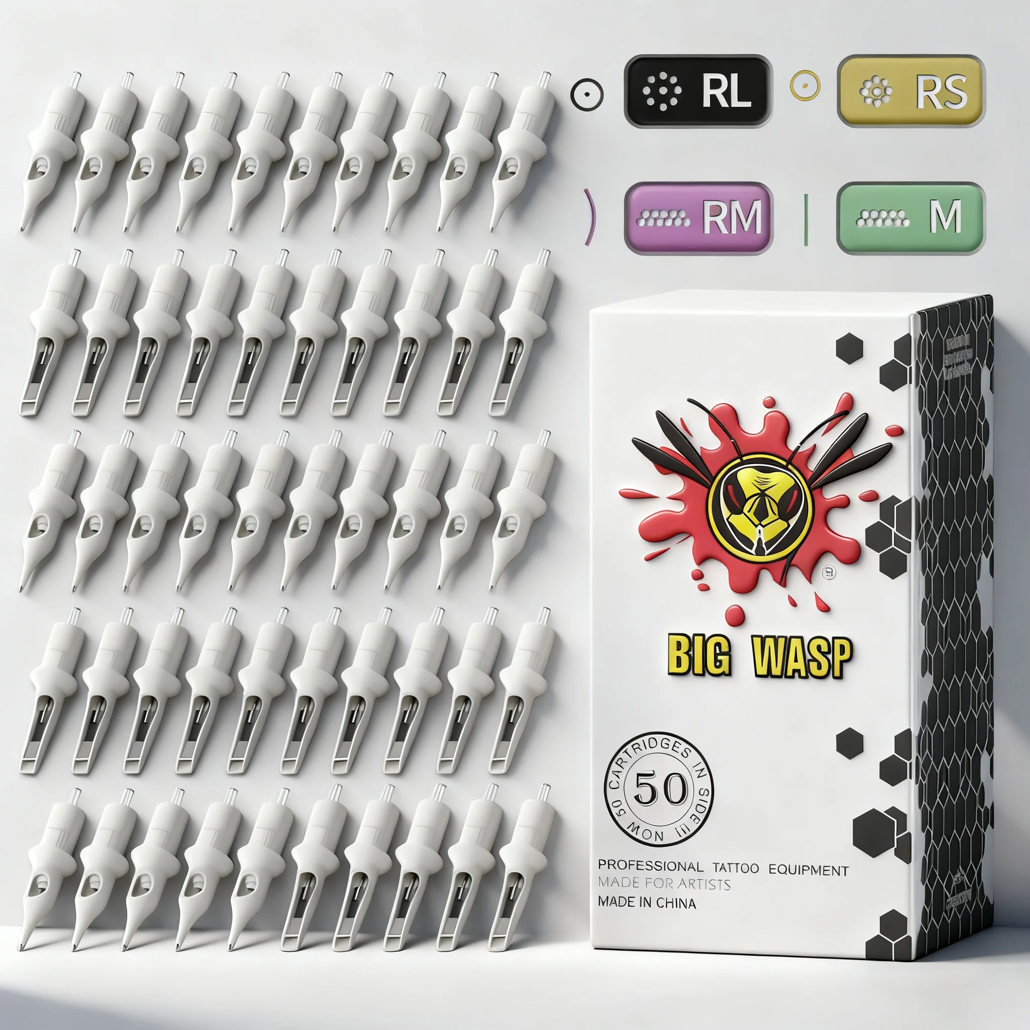 50PCS BIGWASP Mixed Tattoo Cartridge Needle RL/RS/RM/M1 Round Liner Disposable Sterilize Tattoo Needle for Tattoo Machine Supply
50PCS BIGWASP Mixed Tattoo Cartridge Needle RL/RS/RM/M1 Round Liner Disposable Sterilize Tattoo Needle for Tattoo Machine Supply