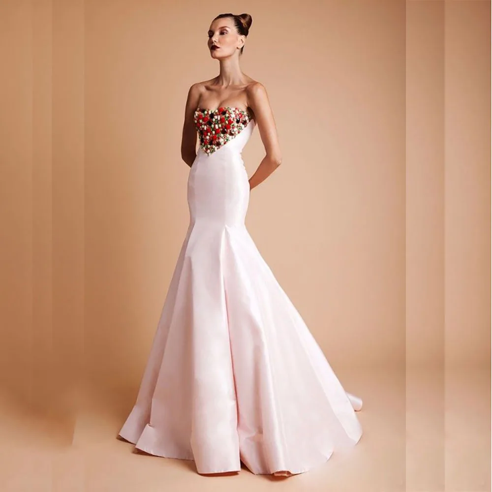 Luxury Strapless Evening Dresses for Women Fashion Appliques Crystal Draped Gowns Special Occasion Long Dress Vestidos 2025
Luxury Strapless Evening Dresses for Women Fashion Appliques Crystal Draped Gowns Special Occasion Long Dress Vestidos 2025