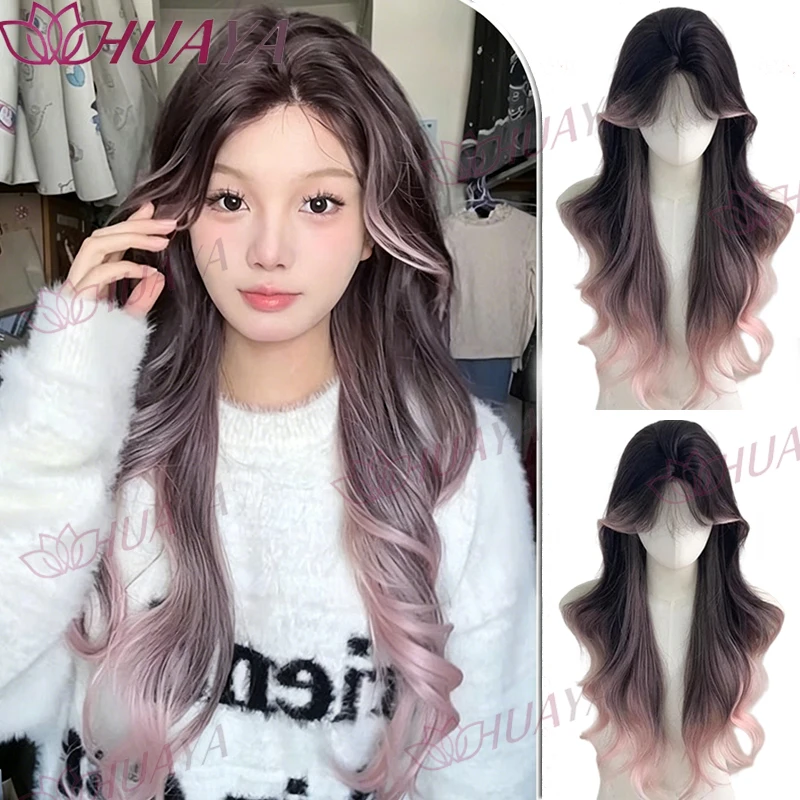 HUAYA Black Ombre Pink Highlight Long Wavy Wigs for Women, Middle Part Natural Realistic Hairline Heat Resistant Synthetic Curly
HUAYA Black Ombre Pink Highlight Long Wavy Wigs for Women, Middle Part Natural Realistic Hairline Heat Resistant Synthetic Curly