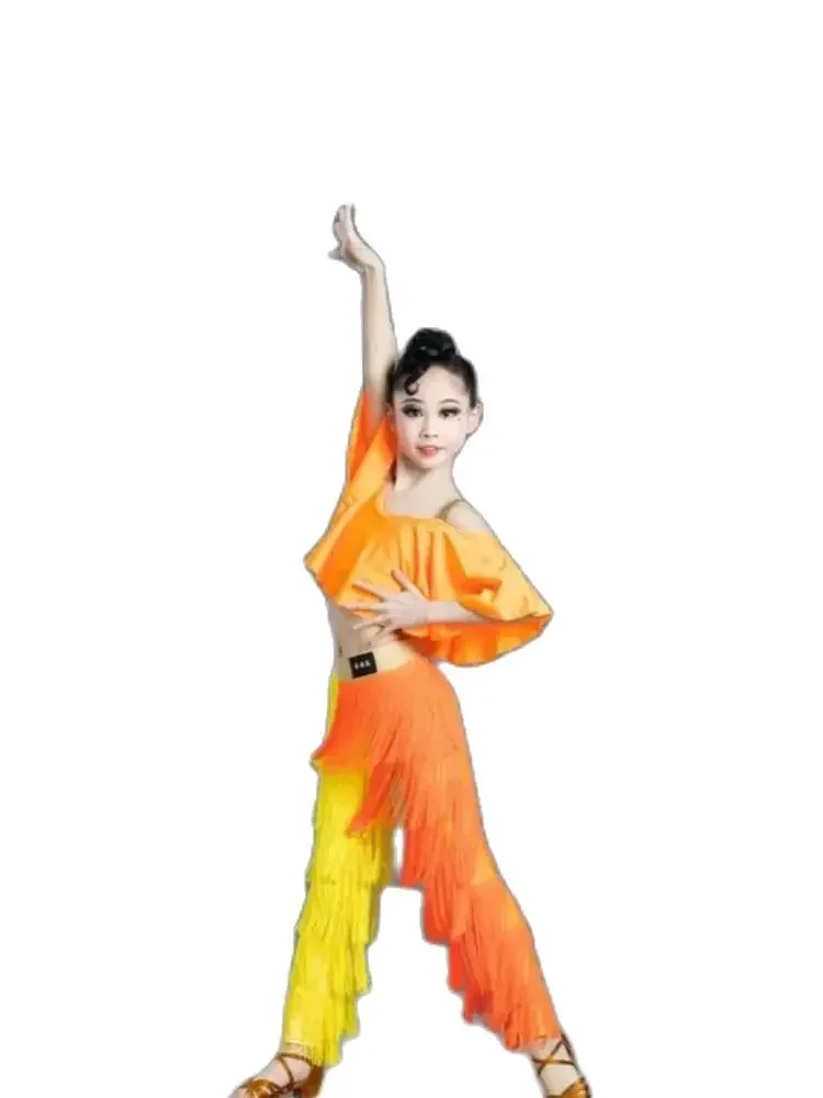 1set/lot Children Tassel Latin Dance costumes Girls National Standard modern dancing Tassel Pants and top
1set/lot Children Tassel Latin Dance costumes Girls National Standard modern dancing Tassel Pants and top