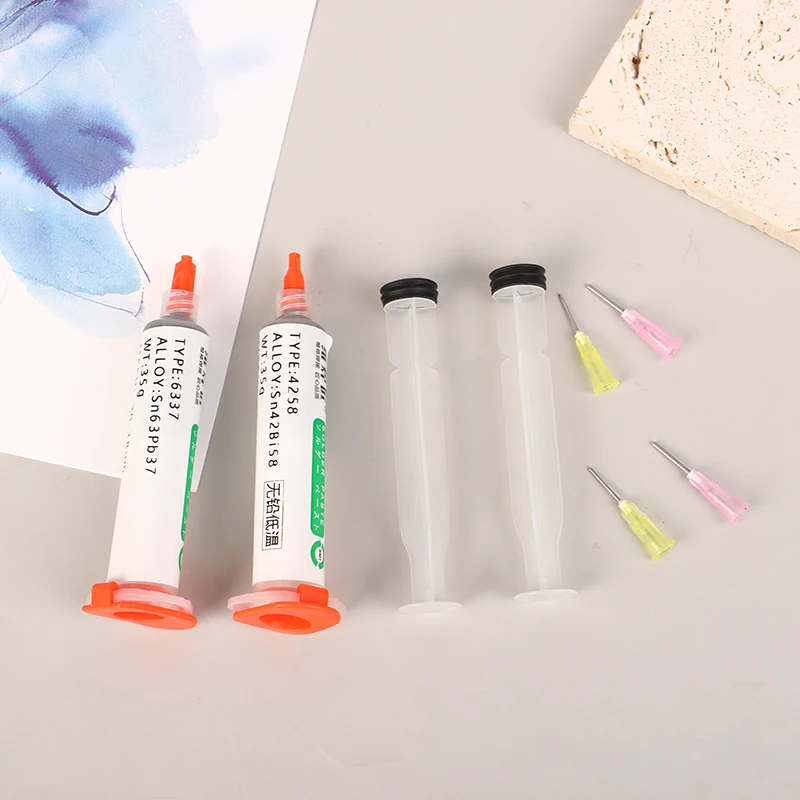 Solder Paste Syringe Flux For Soldering Needle Tube Tin Solder Paste Welding Components
Solder Paste Syringe Flux For Soldering Needle Tube Tin Solder Paste Welding Components