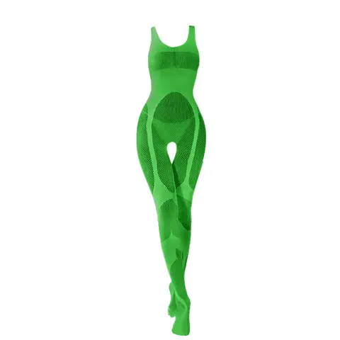 Luminous jumpsuit sexy luminous hollow tight stockings sexy lingerie mesh jumpsuit group clothing